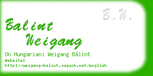 balint weigang business card