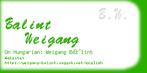 balint weigang business card